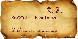 Kránitz Henrietta névjegykártya